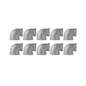 1 in. x 3/4 in. Iron Black 90-Degree FPT x FPT Reducing Elbow Fitting (10-Pack)