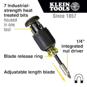 8-in-1 Multi-Bit Adjustable Length Stubby Screwdriver