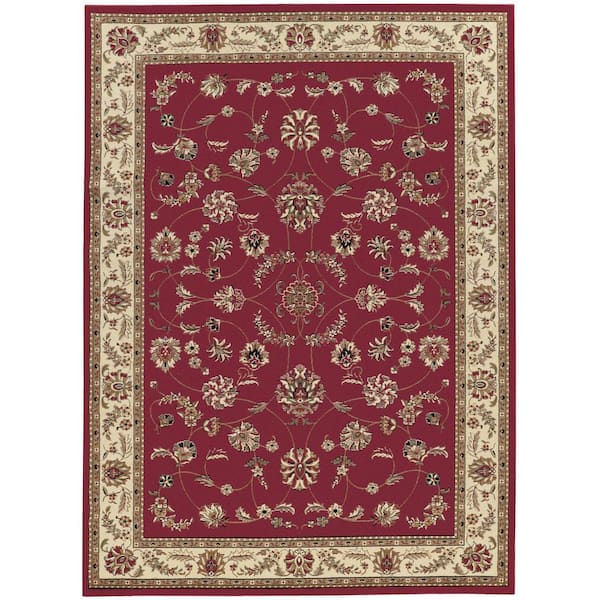 Como Red 8 ft. x 11 ft. Traditional Oriental Scroll Area Rug