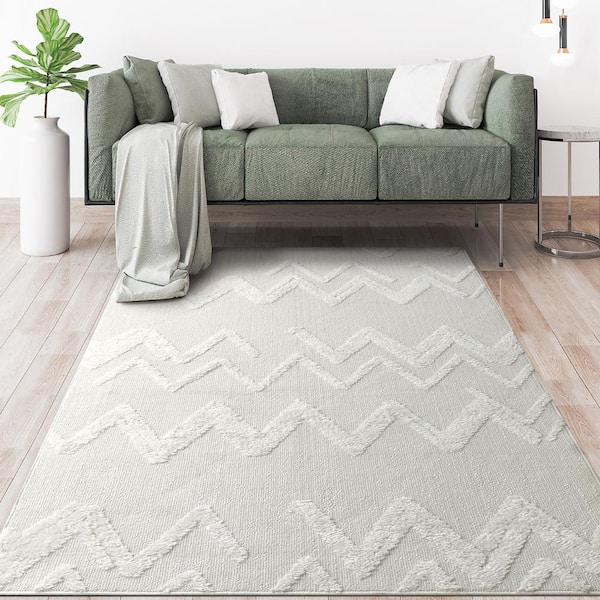 Palafito Geometric High-Low Area Rug