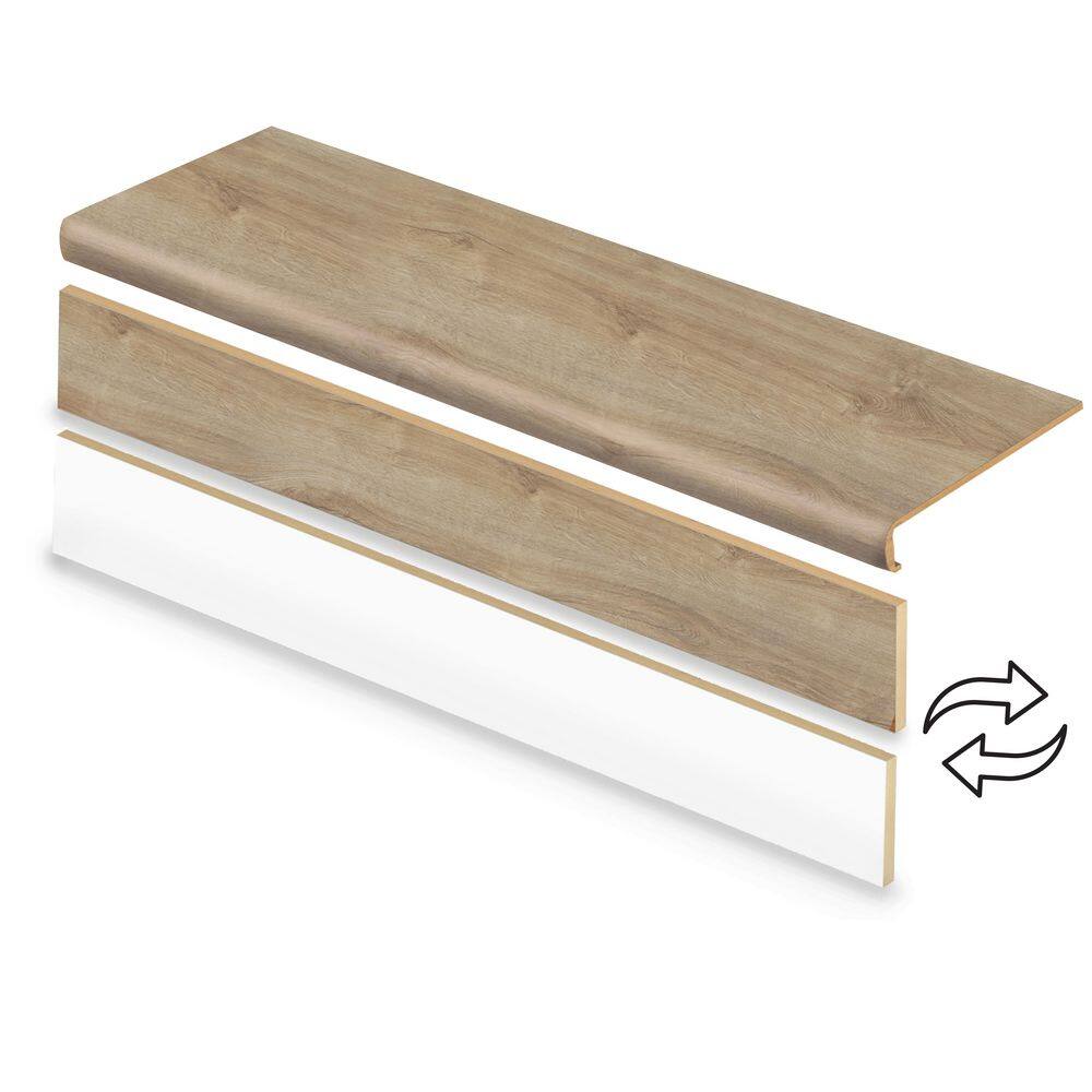 Stella Oak 47 in. L x 12.15 in. W x 57.91 mm T Vinyl Overlay Stair Tread and Reversible Riser Kit price history on PriceWatchPro