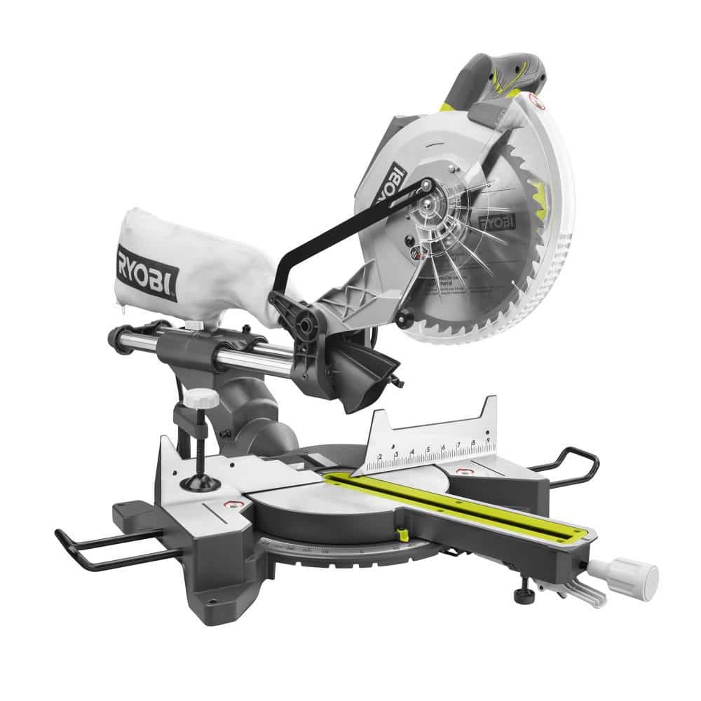 RYOBI 15 Amp 10 in. Corded Sliding Compound Miter Saw with LED Cutline  Indicator TSS103 - The Home Depot