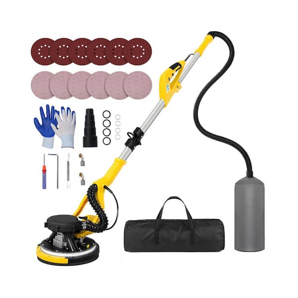 8.5 Amp Drywall Sander with Extendable Handle, LED Light, 7 Variable Speed 800-1800RPM, 6 Basic and 6 Grid Sandpapers