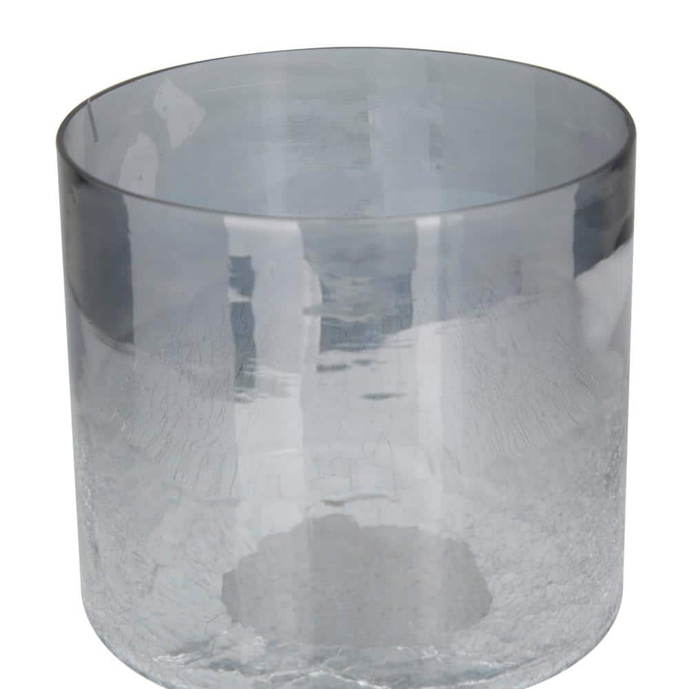 Black Glass Traditional Hurricane Lamp with Smoked Finish
