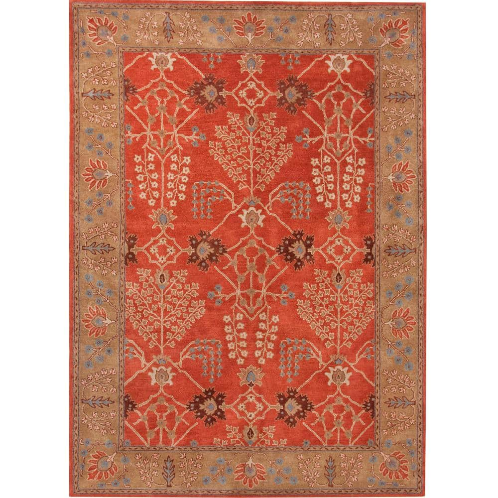 Jaipur Living Hand Tufted Burnt Ochre 2 Ft X 3 Ft Oriental Area Rug Rug103481 The Home Depot 7619