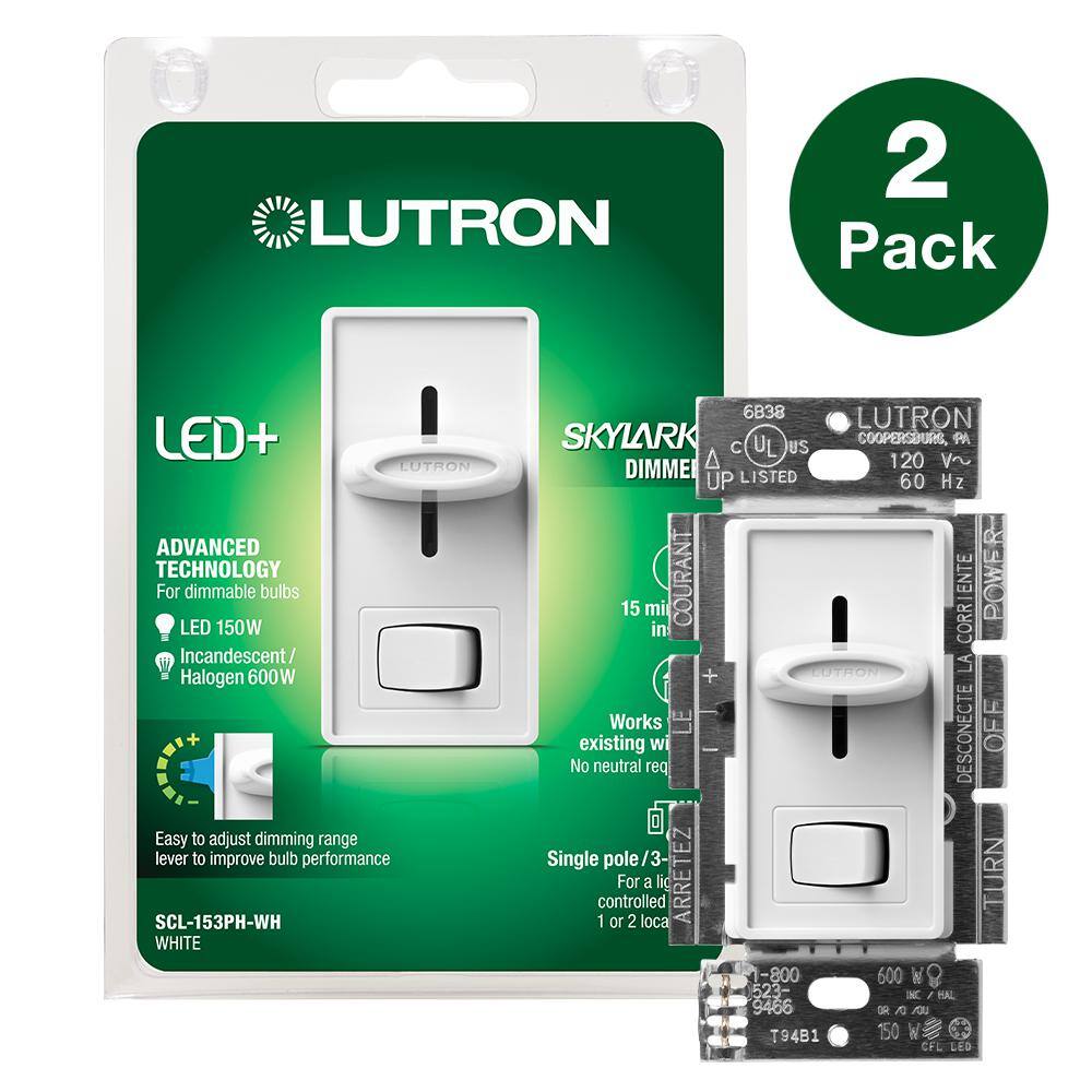 TORCHSTAR 4-Pack LED Dimmer Switch – 3-Way & Single Pole, White, 120V