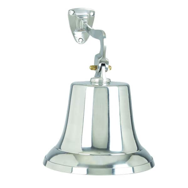 Benzara Classic Silver Aluminum Bell with Beautiful Wall Bracket