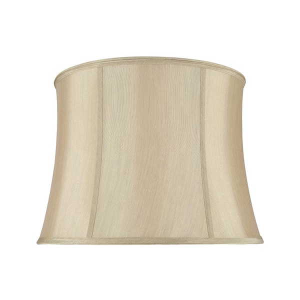 Photo 1 of 16 in. x 12 in. Gold Taupe Bell Lamp Shade