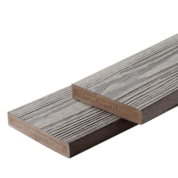 FORTRESS Apex 1 in. x 6 in. x 8 ft. Alaskan Driftwood Grey PVC Square Deck Boards (2-Pack)