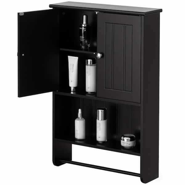 Basicwise 19 in. W x 5.5 in. D x 28.75 in. H Bathroom Storage Wall