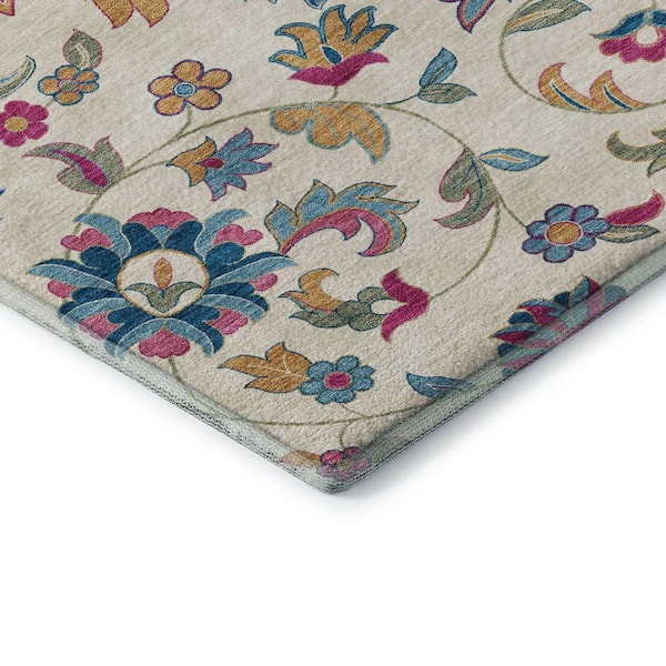 Mayfield Premium Machine Washable Abstract AMF1006 Linen 8 ft. x 10 ft. Area Rug