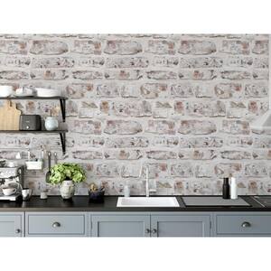 Whitewashed Fabric Peel & Stick Wallpaper Roll (Covers 33 Sq. Ft.)
