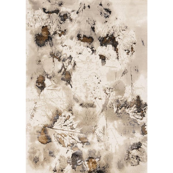 8 ft. x 11 ft. Taupe And Brown Abstract Area Rug