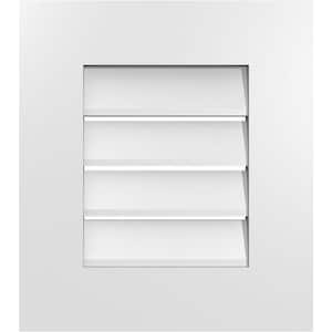 16 in. x 18 in. Rectangular White PVC Paintable Gable Louver Vent Functional