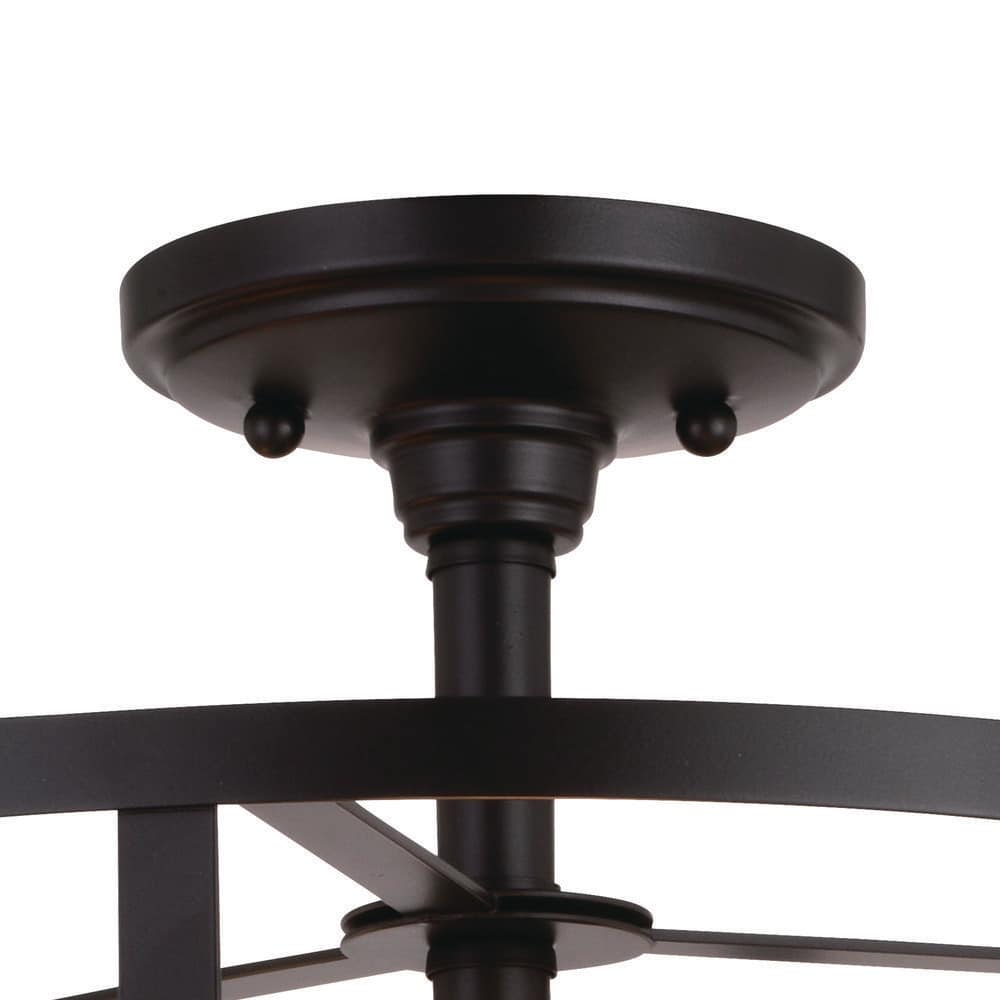 Bronze Drum 15" Indoor/Outdoor Semi-Flush Mount Light