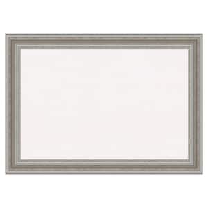 Parlor Silver White Corkboard 42 in. x 30 in. Bulletin Board Memo Board
