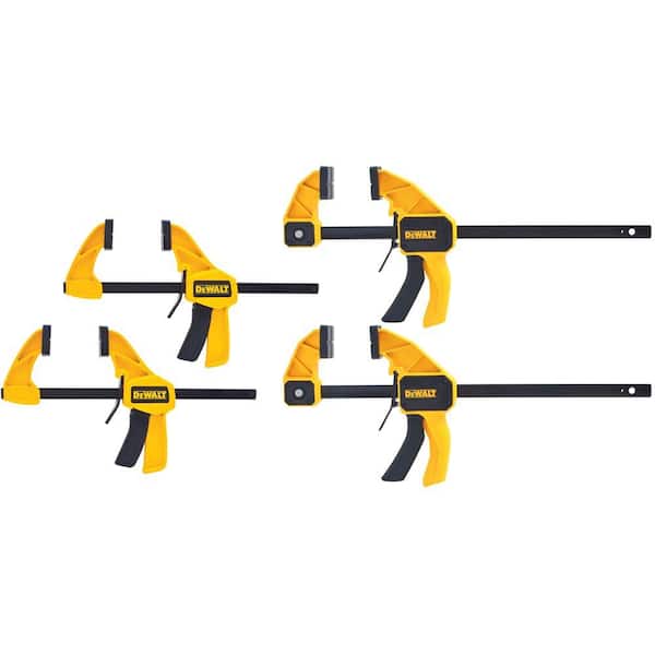 DEWALT 6 in. and 12 in. 300 lb. Trigger Clamps Set (4-Pack) w/3.25 Throat Depth