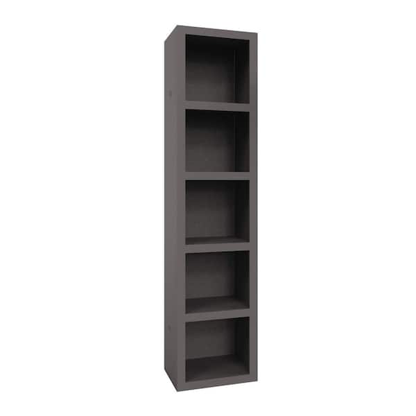 Dark Grey 91 in. Tall Wooden Bookcase Shelf