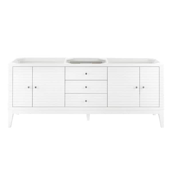 James Martin Vanities Linear 72.50 in. W x 18.8 in. D x 30.3 in.H Double Bath Vanity Cabinet Without Top in Glossy White