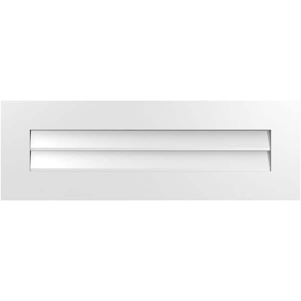 Ekena Millwork 36" x 12" Rectangular White PVC Paintable Gable Louver Vent Non-Functional