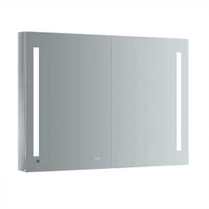 Tiempo 48 in. W x 36 in. H Recessed or Surface Mount Medicine Cabinet with LED Lighting and Mirror Defogger