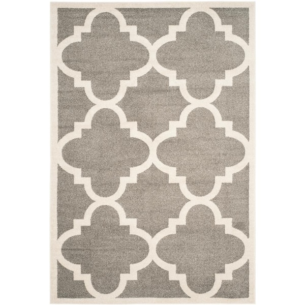 SAFAVIEH Amherst Dark Gray/Beige 5 ft. x 8 ft. Border Trellis Area Rug