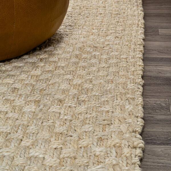 3'x5' Estera Hand Woven Boucle Chunky Jute Area Rug, Natural - Jonathan Y