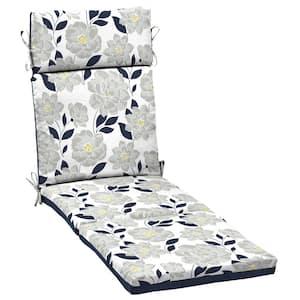 21.5 in. x 43 in. One Piece Outdoor Chaise Lounge Cushion in Flower Show