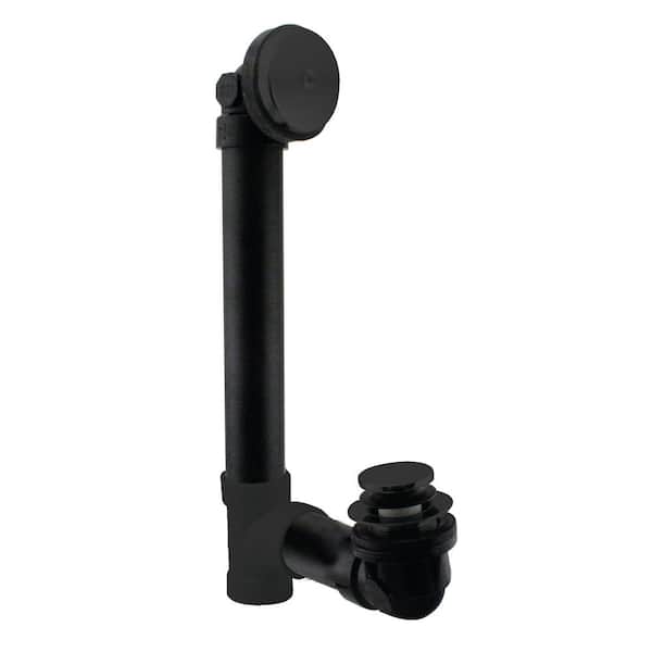 Westbrass 1-1/2 in. x 12 in. Bath Waste & Overflow with One-Hole Faceplate and Tip-Toe Drain - Sch. 40 ABS, Matte Black