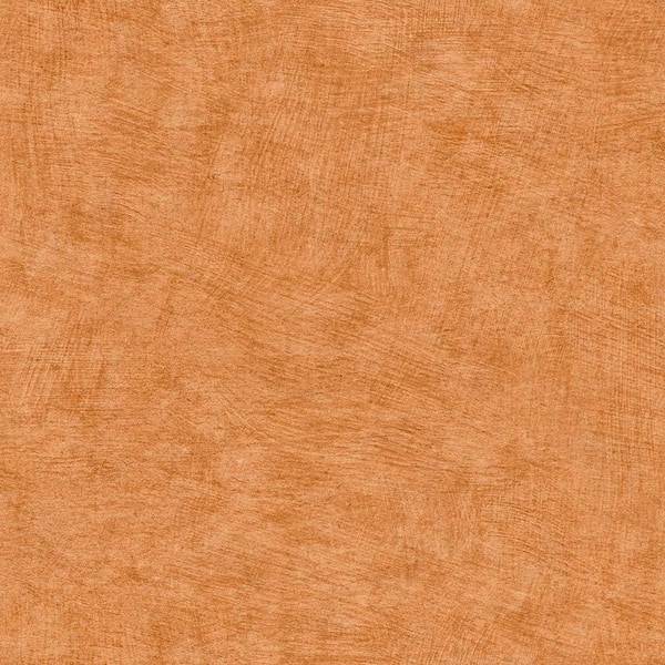 Pampas Plain Brushed Texture Apricot Orange Wallpaper Sample