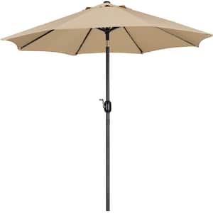 9 ft. Metal Market Tilt Patio Umbrella in Tan