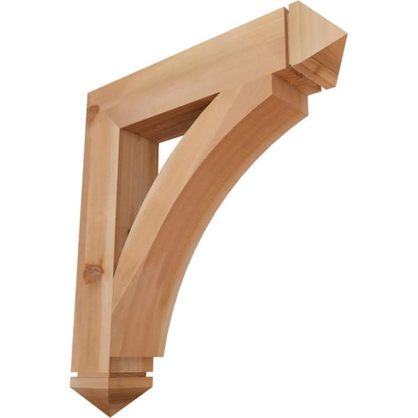 Ekena Millwork 5.5 in. x 36 in. x 32 in. Western Red Cedar Thorton Arts and Crafts Smooth Bracket