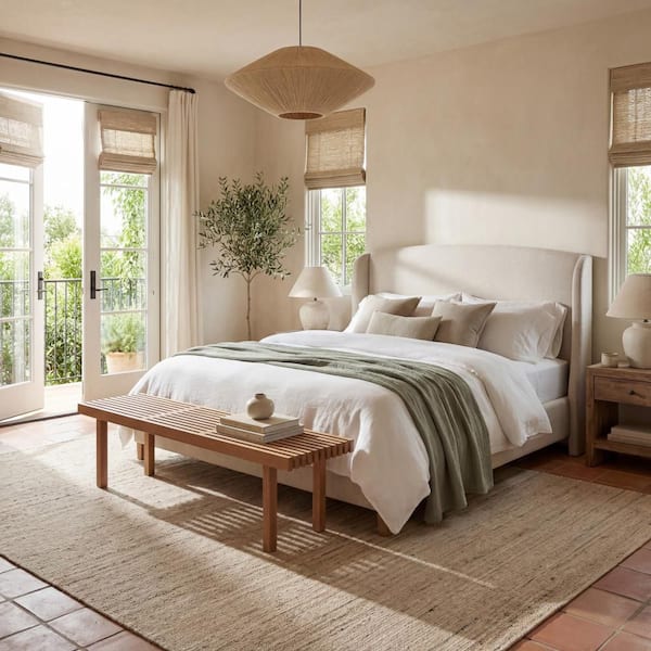 nuLOOM Elanisse Solid Wool Area Ivory 9 ft. x 12 ft. Indoor Area