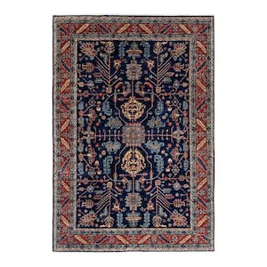 Serapi One-of-a-Kind Traditional Blue 6 ft. x 9 ft. Hand Knotted Tribal Area Rug