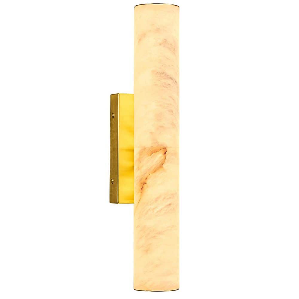 ZHLWIN Natural Alabaster 20 in. 1-Light Modern Gold LED Spanish