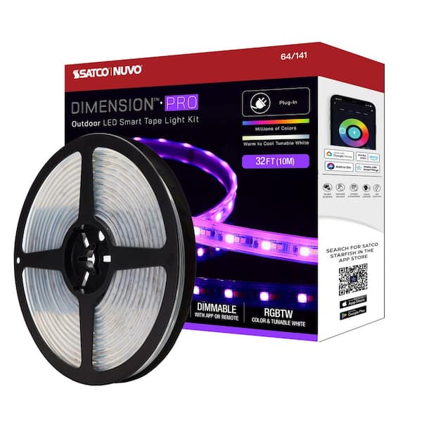 Dimension Pro Outdoor 32 ft. Smart Plug-In 30W Dimmable IP65 Color Changing and Tunable White Integrated LED Strip Light