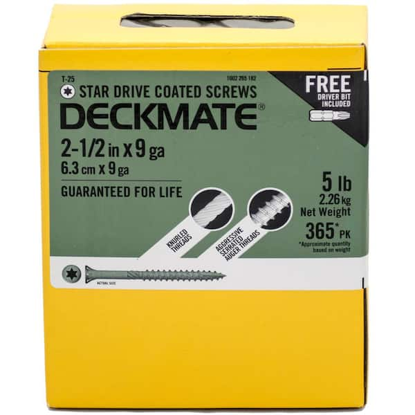 DECKMATE #9 x 2-1/2 in. Star Flat-Head Wood Deck Screw 10 lbs.-Box