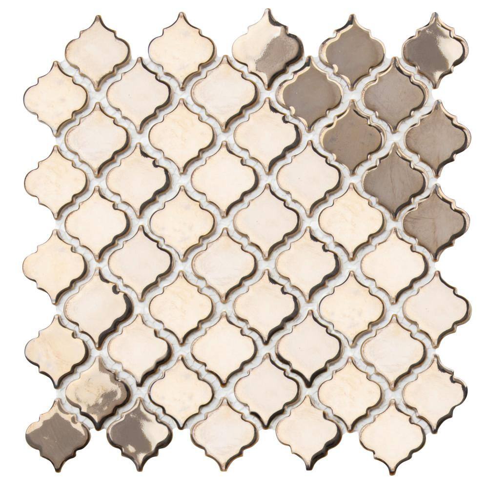 Hudson Tangier Gold 12 in. x 12 in. Porcelain Floor and Wall Mosaic Tile (11.0 sq. ft./Case) price history on PriceWatchPro