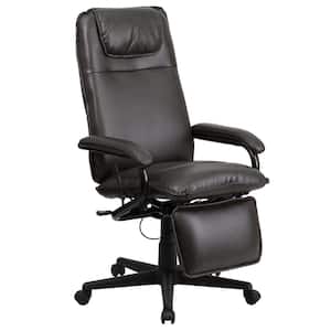 High Back Brown Leather Executive Reclining Swivel Office Chair