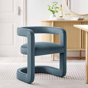 Winslow Stain-Resistant Performance Velvet Dining Chair in Cadet Blue