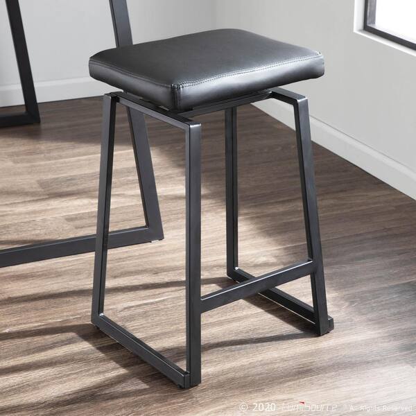 black upholstered counter stool