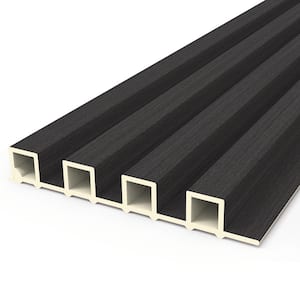 0.94 in. x 1/2 ft. x 8.5 ft. Black 3D WPC Vinyl Decorative Wall Paneling for Interior Wall Decor (6-Pack)