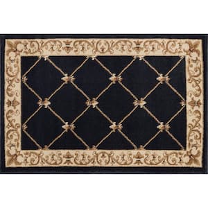 Sensation Border Black 2 ft. x 3 ft. Indoor Area Rug