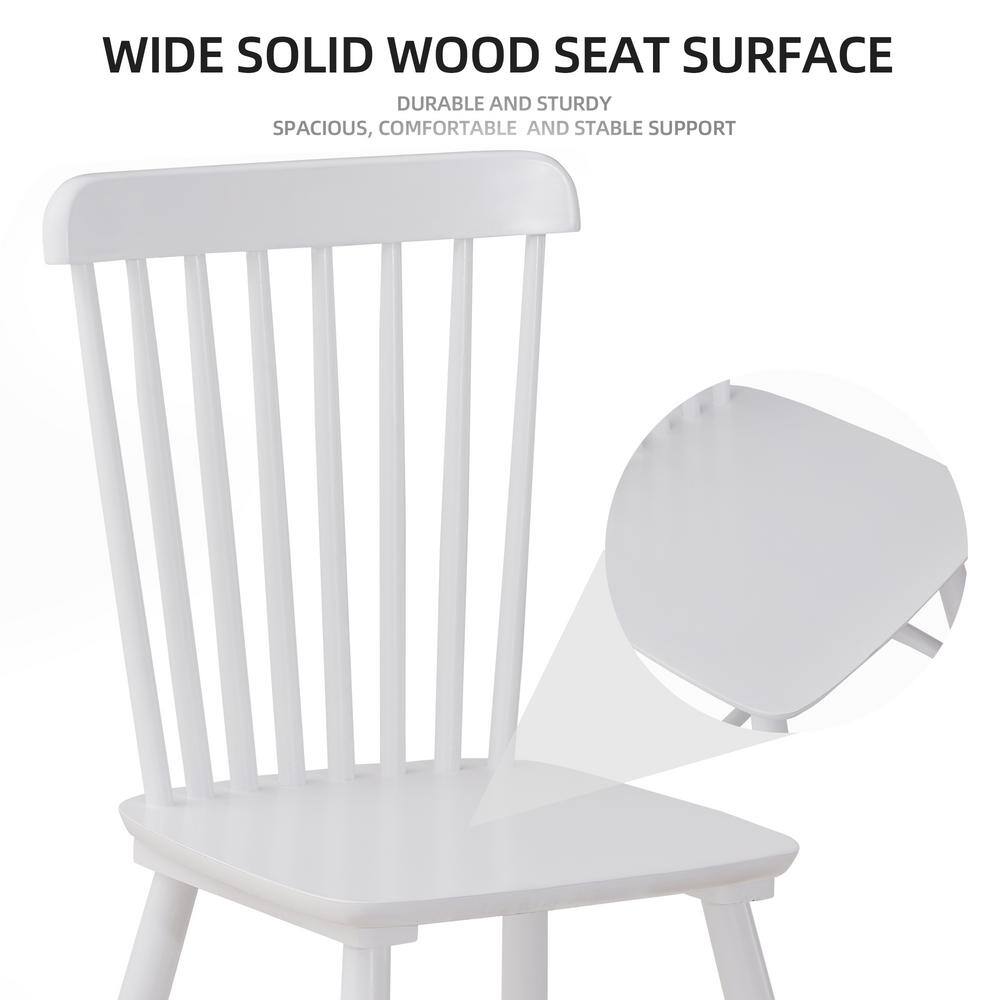 Gracie Oaks Windsor 15.7" Wide Solid Wood Slat Back Dining Chair (Set of 4)
