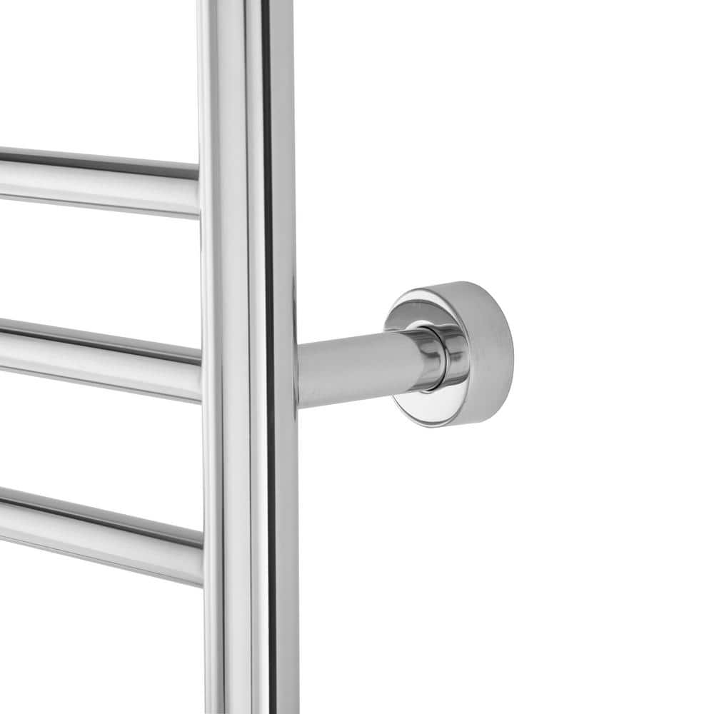 Polished Stainless Steel Wall-Mounted Towel Warmer with 10 Bars