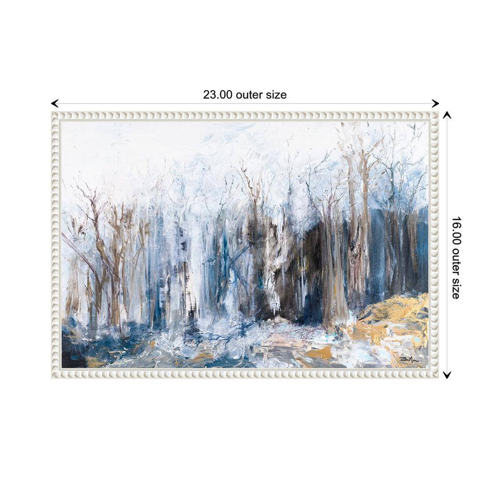 Serene Forest Landscape Beaded Framed Canvas Wall Art