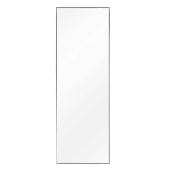 Dovelina 71 in. x 28 in. Oversized Modern Rectangle Metal Grey Silver Framed Bathroom Leaning Mirror