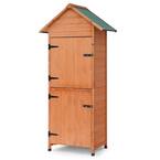 1.6 ft. W x 2.95 ft. D Wood Garden Shed with Lockable Doors, Outdoor Storage Shed Tool Shed Organizer 4.7 sq. ft.