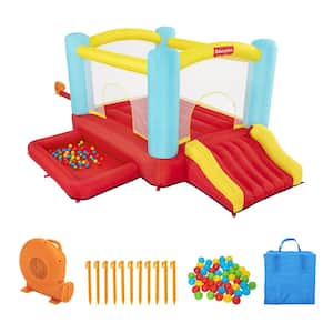 Bounce House with Carry Bag, Blower, 11-pieces Peg Stake and 50-Pieces Play Balls