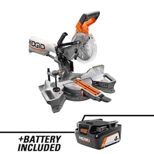 18V Brushless Cordless 7-1/4 in. Dual Bevel Sliding Miter Saw with 18V Lithium-Ion 4.0 Ah Battery